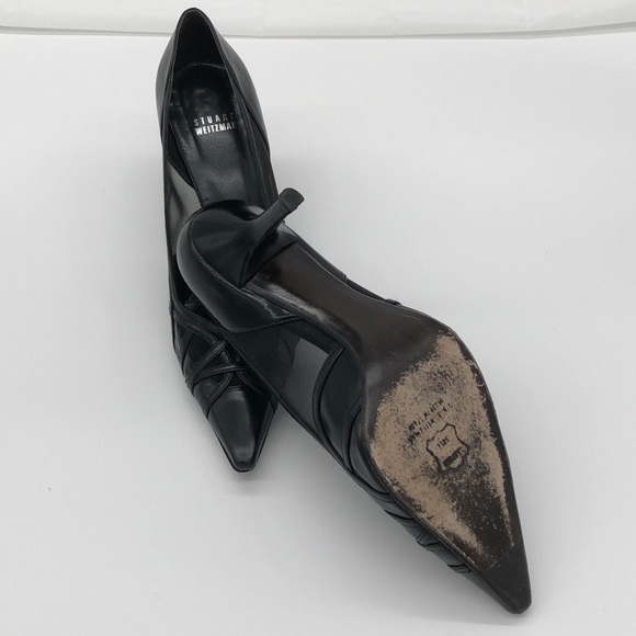 Stuart Weitzman black leather & mesh pump - Picture 5 of 5